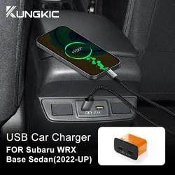 For Subaru WRX 2022 2023 2024 Base Sedan USB Charger 12V 2.1A Power Adapter Socket Mobile Phone Charge RHD LHD With Data Cable
