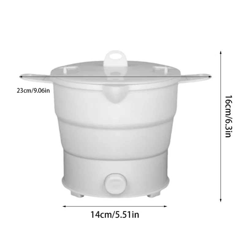 Travel Foldable Electric Mini Cooker 800W 12L Silicone Hot Pot Kettle Multifunctional With Steamer Rack For Noodles view 6