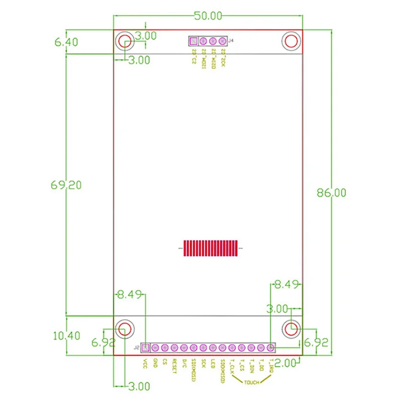 2Pcs 2.8 Inch 240X320 SPI TFT LCD Display Module SPI Serial Port 51 Drive ILI9341V LCD Serial Port Module STM32-BCBW