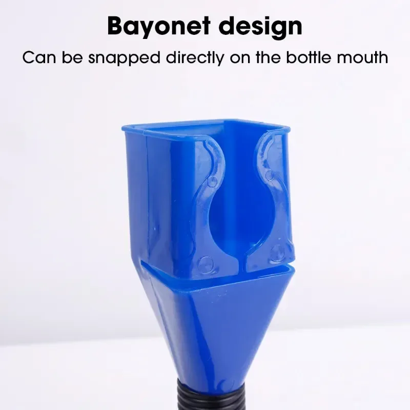 1/2/4/6pcs Blue Universal Plastic Multi-Function Wide Mouth Large Funnels Flexible Draining Tool Snap Funnel For Automotive Oil