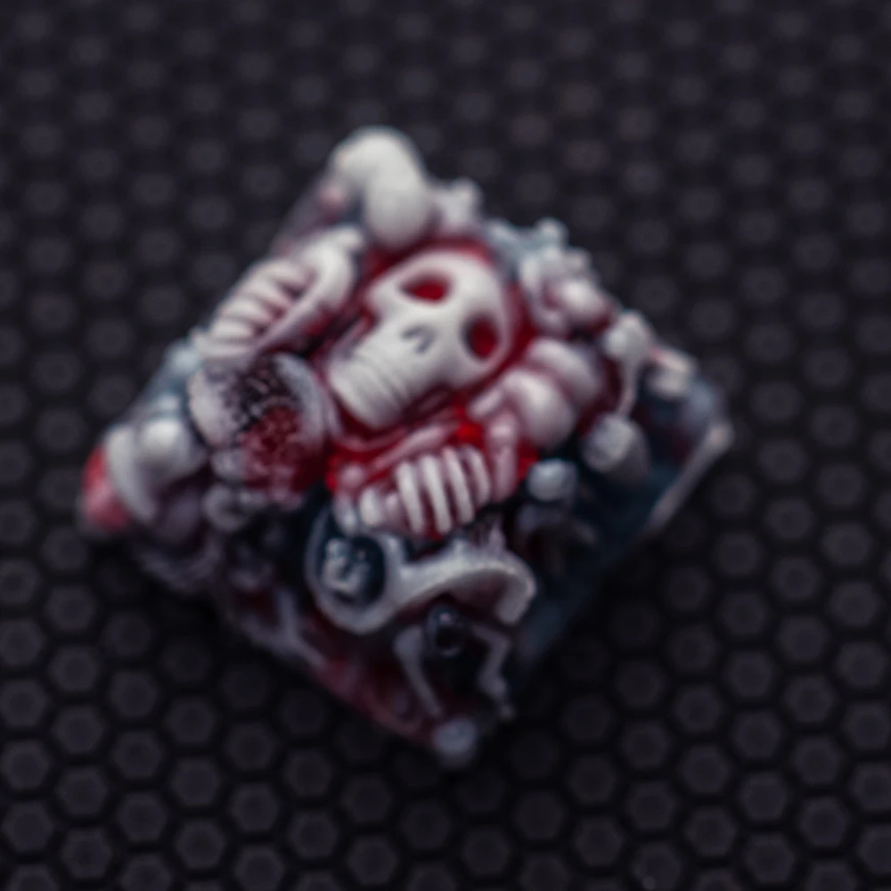 Wine Red Skull Keycaps Original Design Cool Skull Cross Axis Mechanical Keyboard Keycap Custom 3D Printing Resin Artisan Keycaps