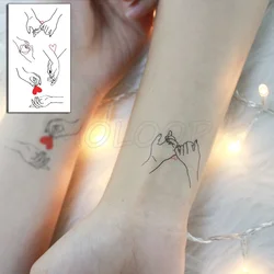 Mãos dadas no amor adesivos mão coração tatuagem corpo arte maquiagem à prova dwaterproof água temporária mulher e homem falso tatoo