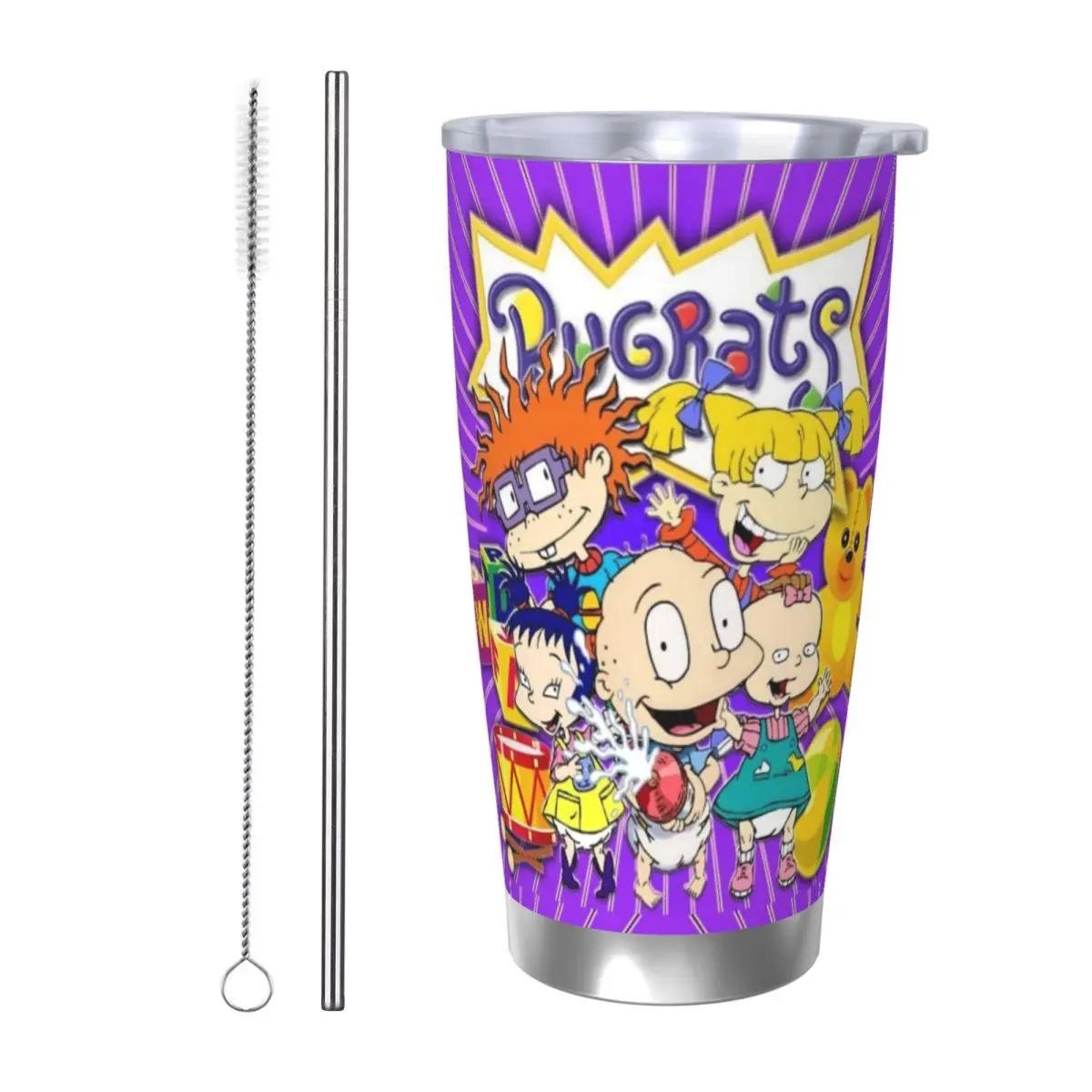 R-Rugrats 20oz Cup Large Capacity Car Mug Leak-proof Juice Coffee Cup Food Grade