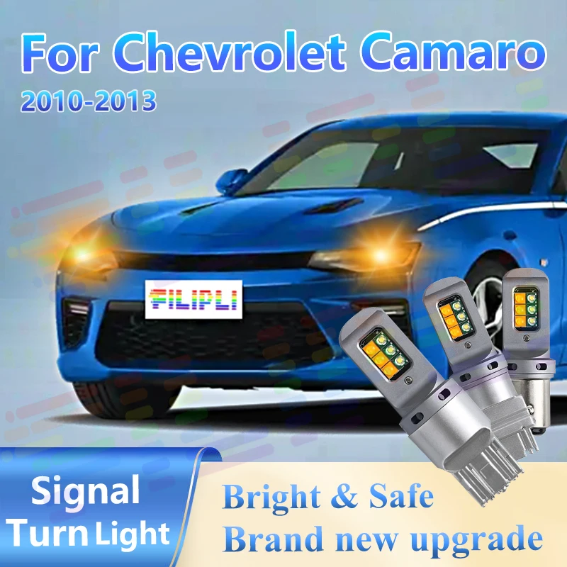 

For Chevrolet Camaro 2010-2013 2Pcs Amber LED Turn Signal Lights Waterproof Blinker Lamps 12V DOT Certified