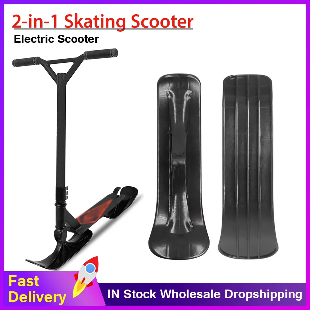2-in-1 Converted Scooter Ski Sled Children's Skateboard Sled Winter Outdoor Ski Snowboard Snow Riding Accessories