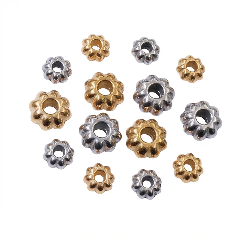 20pcs Stainless Steel Pumpkin Spacer Beads Charms DIY Jewelry Making Accessories for Necklace Bracelet Crafts Findings
