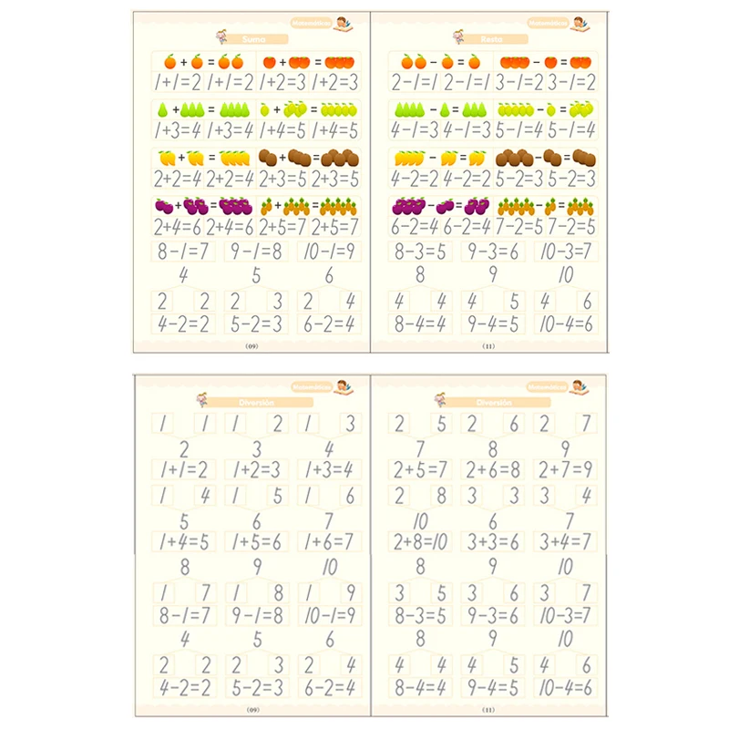 Free Wiping Spanish Magic Copybook Pen Preschools Kids Calligraphy Children Reusable Español Writing Practice Book Age 3-8