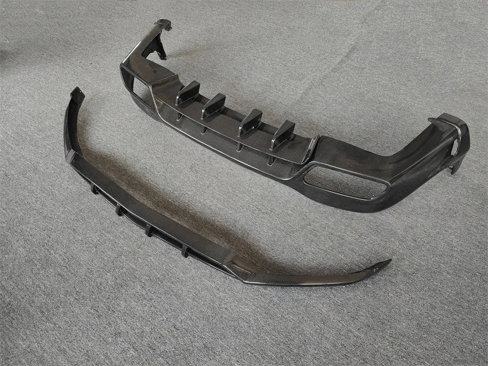 High quality genuine carbon fiber B-style front bumper lip and rear diffuser body kit for Benz GLC GLC63 X253 body kit