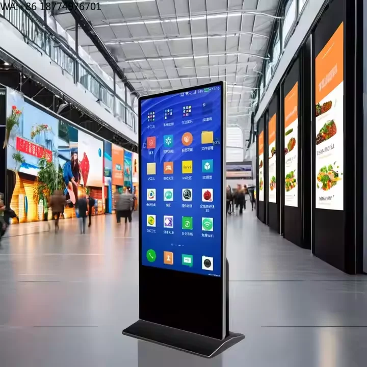 65-Inch Floor Standing Kiosk LCD Digital Signage for Indoor Advertising for Shopping Mall Displays