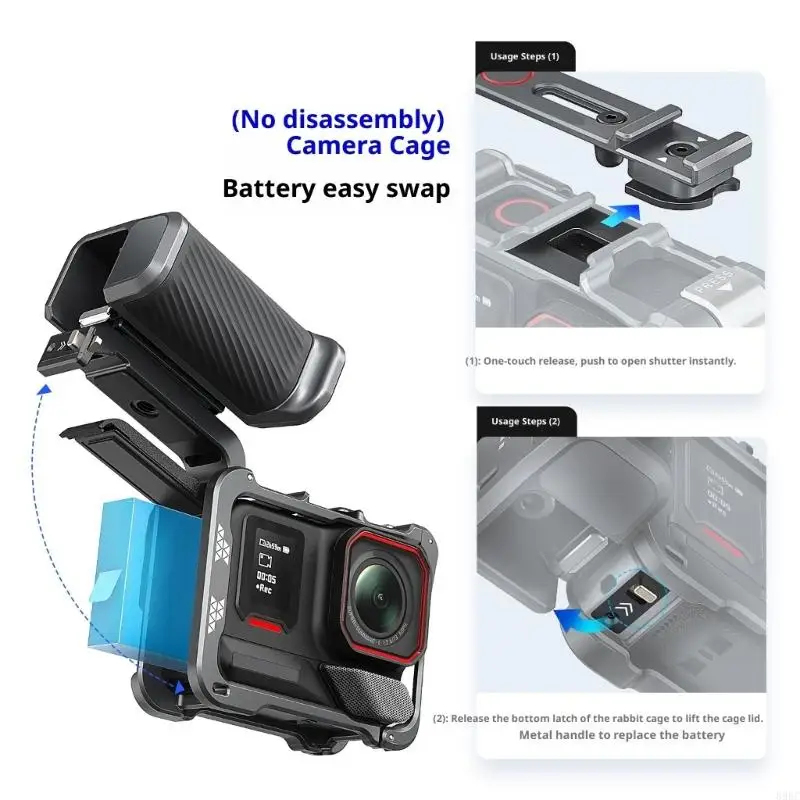 مقبض قابل للفصل من الألومنيوم قابل للتخصيص لمعدات تصوير المغامرات 896C #5