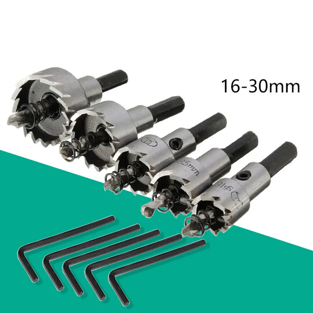 5pcs HSS Hole Saw Tooth Blade Cutter High Speed Steel Drill Bit for Cutting Steel Metal Iron Aluminum Drilling Holes