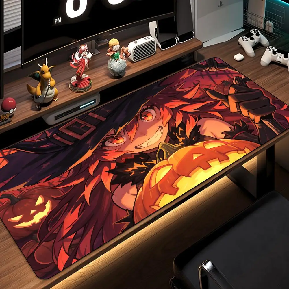 Cute Witch Illustration Design large Mouse Pad Desk Mat pc accessories Gaming pad office rug Mouse carpet Anime Girl mouse mat
