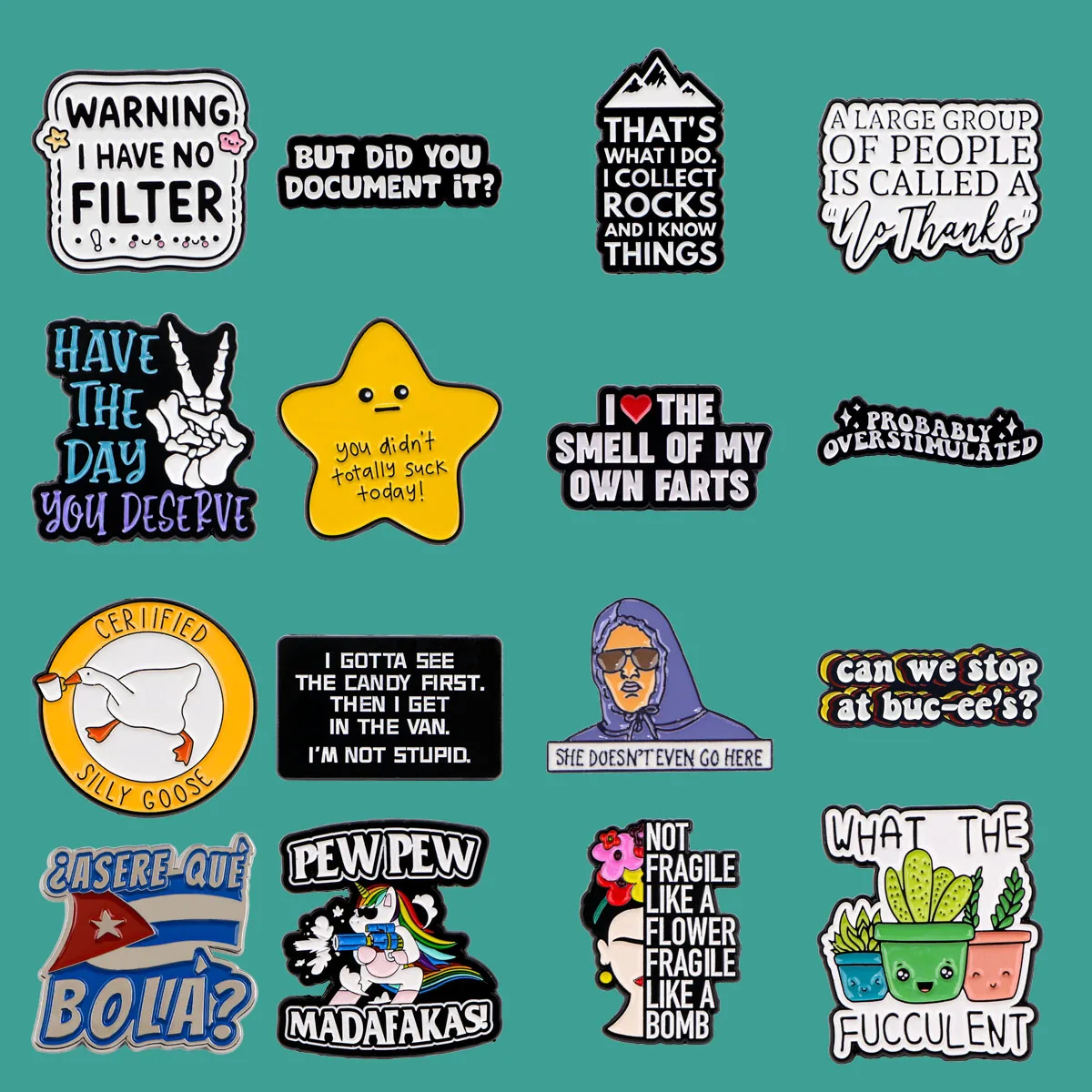 

You didn't totally suck today Quotations Enamel Lapel Pins for Backpacks Star Badges Brooch for Clothes Jewelry Gifts Friends