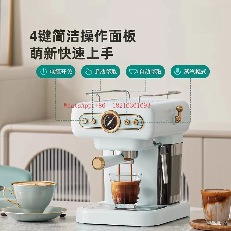 

Кофемашина PE3322 в ретро-стиле, итальянская, бытовая, малая, полуавтоматическая, для приготовления концентрированного кофе, с функцией коммерческого использования, с паром для молочной пены