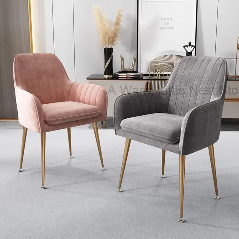 Pink Makeup Dining Chairs Party Nordic Lounge Comfortable Handle Dining Chairs Italian Feeding Unique Cadeira Indoor Furniture