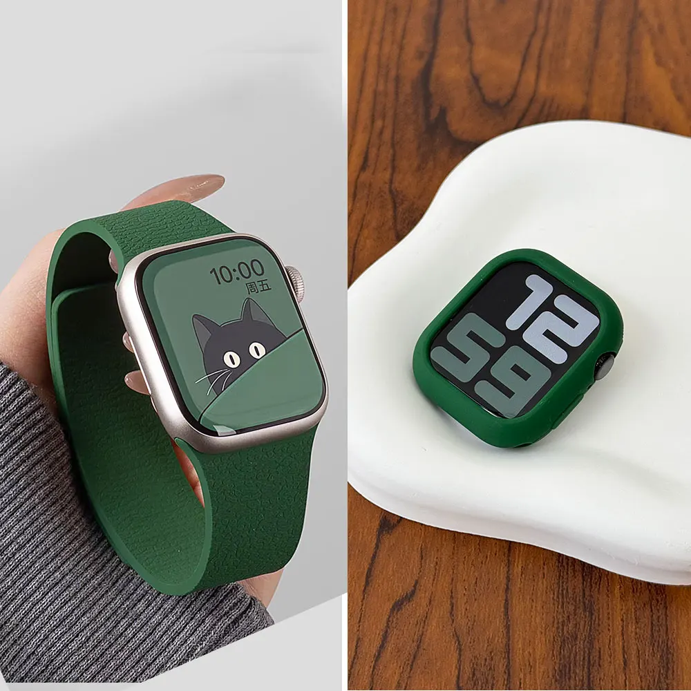 Magnetisches Armband + Silikonhülle für Apple Watch 11-10 46 mm 42/38/40/44/41/45 mm Bumper-Schutzhülle iwatch Serie 9 8 7 6 5 4 3 SE