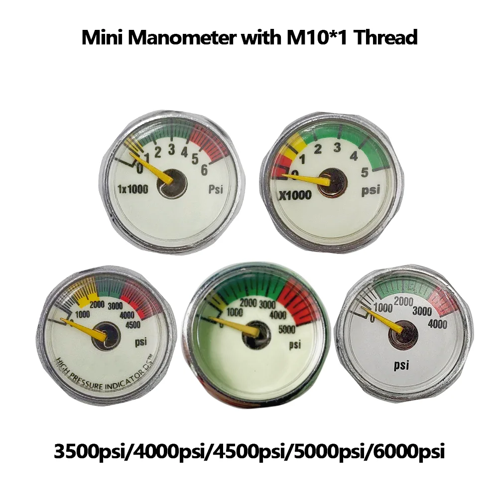 HPA HP Mini Micro Pressure Gauges Manometre Small Profile Manometer 600/3500PSI,4000/4500PSI,5000/6000PSI,250Bar 350Bar