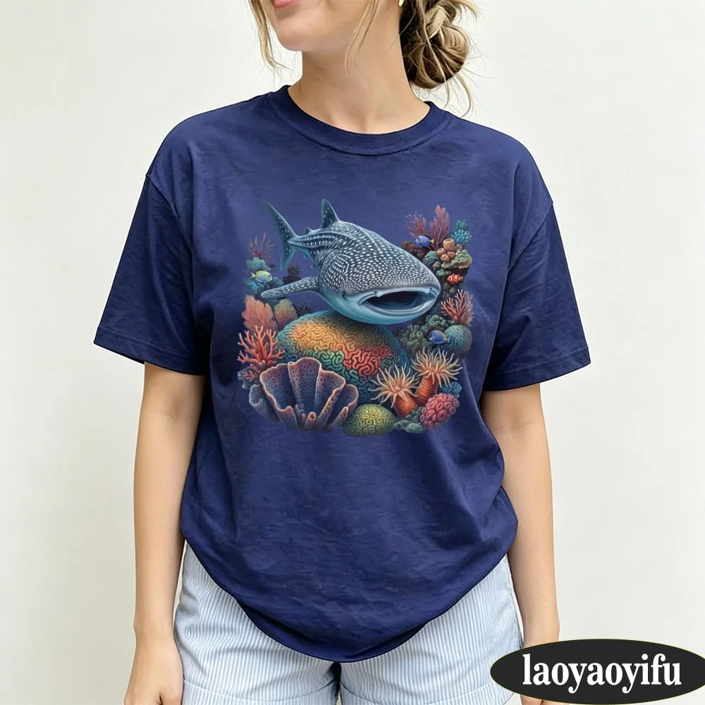 Whale Shark Shirt Ocean Aquarium T-Shirt Gift Aesthetic Coral Reef Tee Sea Life Nature Lover Tshirt Scuba Diving Graphic Tee