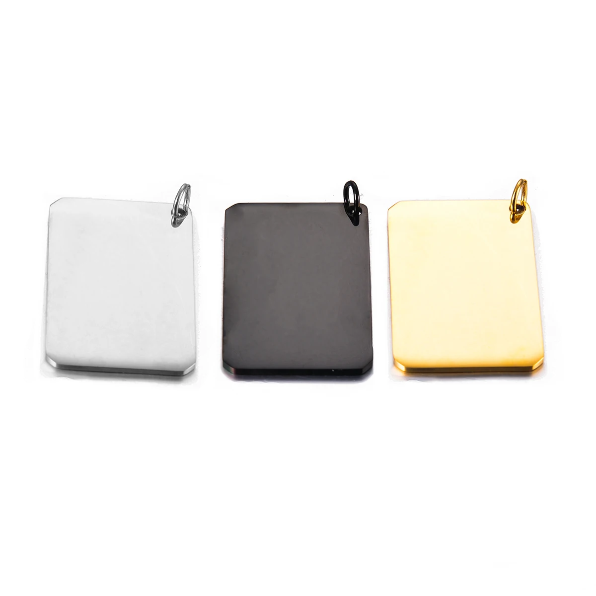 20Pcs Stainless Steel Stamping Mirror Polished Blank Dog Tag Accessory Rectangular for DIY Necklace Handmade Jewelery Wholesale