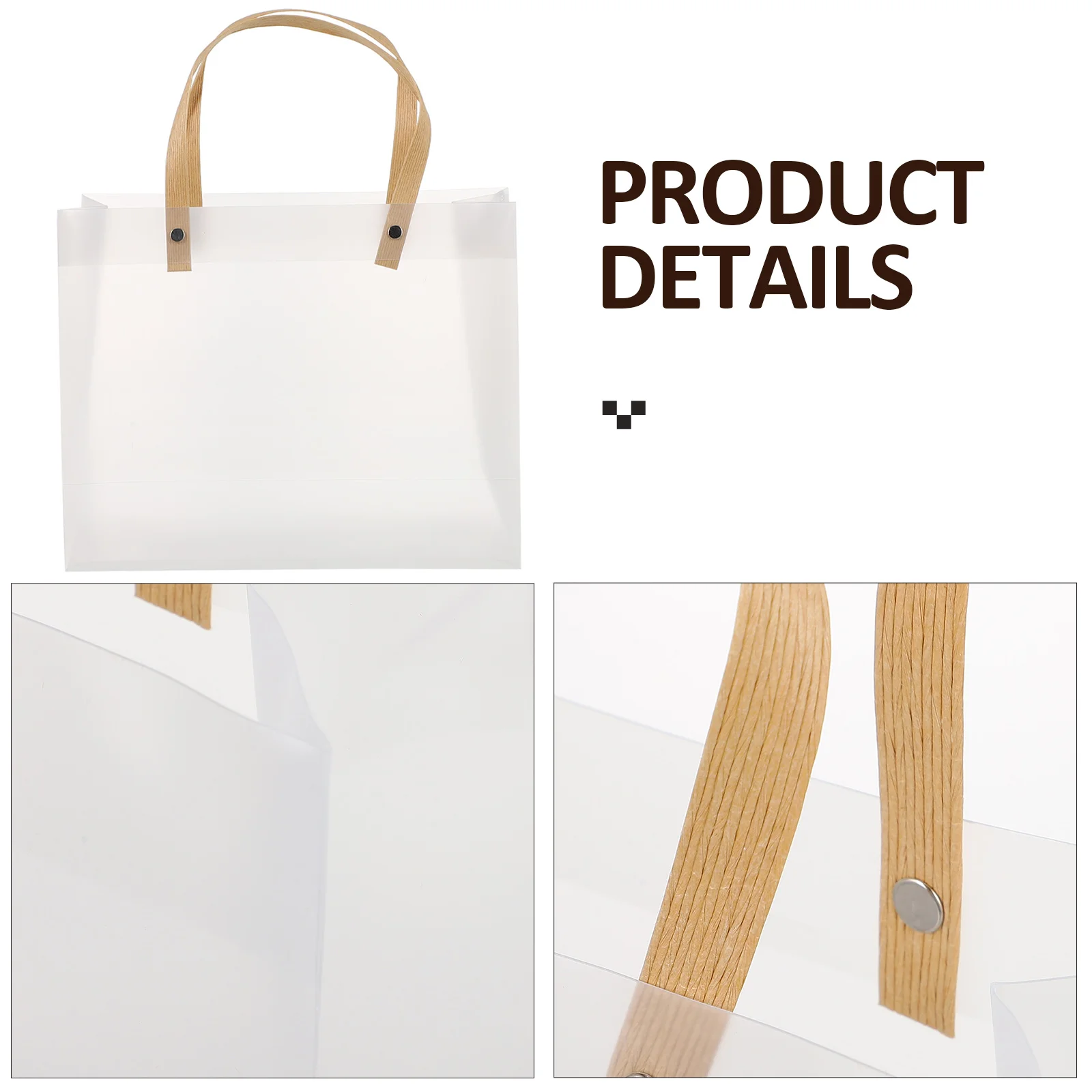 

12 Pcs Gift Bag Frosted Clear Plastic Flower Present Bag Waterproof Durable Packaging Pouches All Match Handbag Events Parties