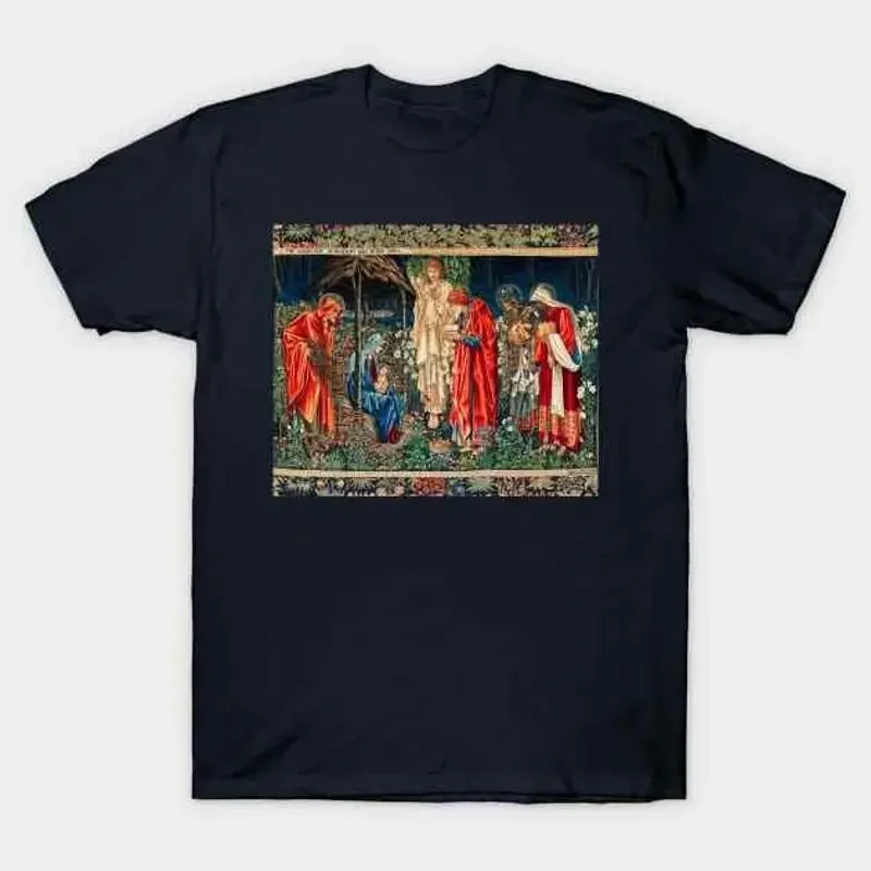 ADORATION OF THE MAGI William Morris Burne Jones Christmas Tapestry T Shirt S 5X