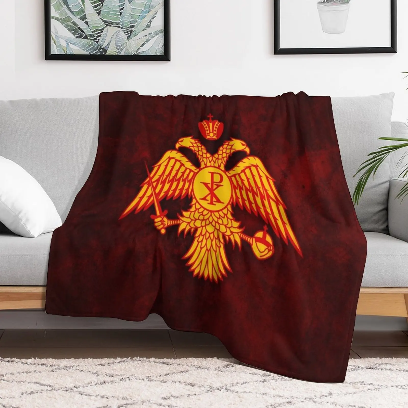 

Imperial Byzantine symbol Throw Blanket heavy to sleep sofa bed Blankets Luxury Designer Warm Retros Blankets