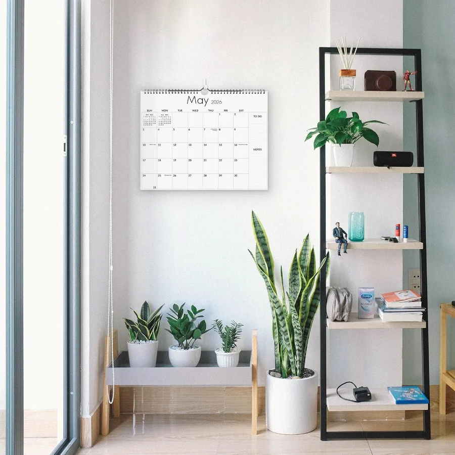 تقويم حائط 2026 من يوليو 2025 إلى ديسمبر 2026 تقويم 18 شهرًا 20252026 تقويم مع خطط تحريك 14.5 بوصة × 11 بوصة أسود #5