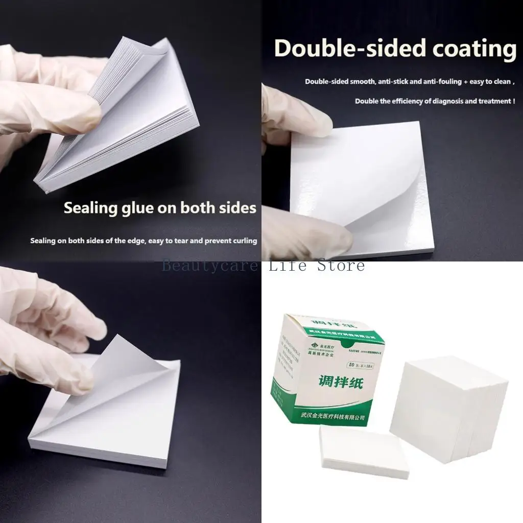 652C 10Pcs/Box Thickened Dental Mixing Papers With Leakproof Film Perfect For Dental Clinics Beauty Salons Multipurpose Use