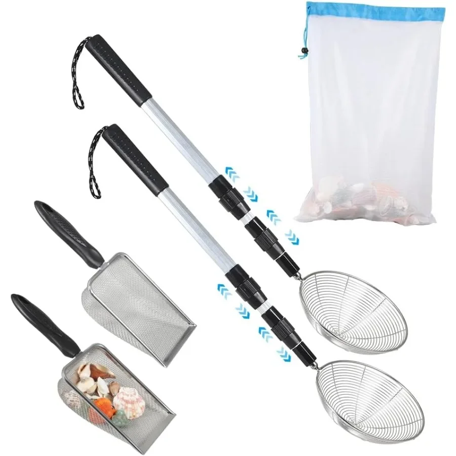 

Сито для пляжного песка 2. Телескопические палки для просеивания пляжного песка. Наборы с лопатками. Корзины. Сетчатая сумка для сбора ракушек. Лопаты. Акула.