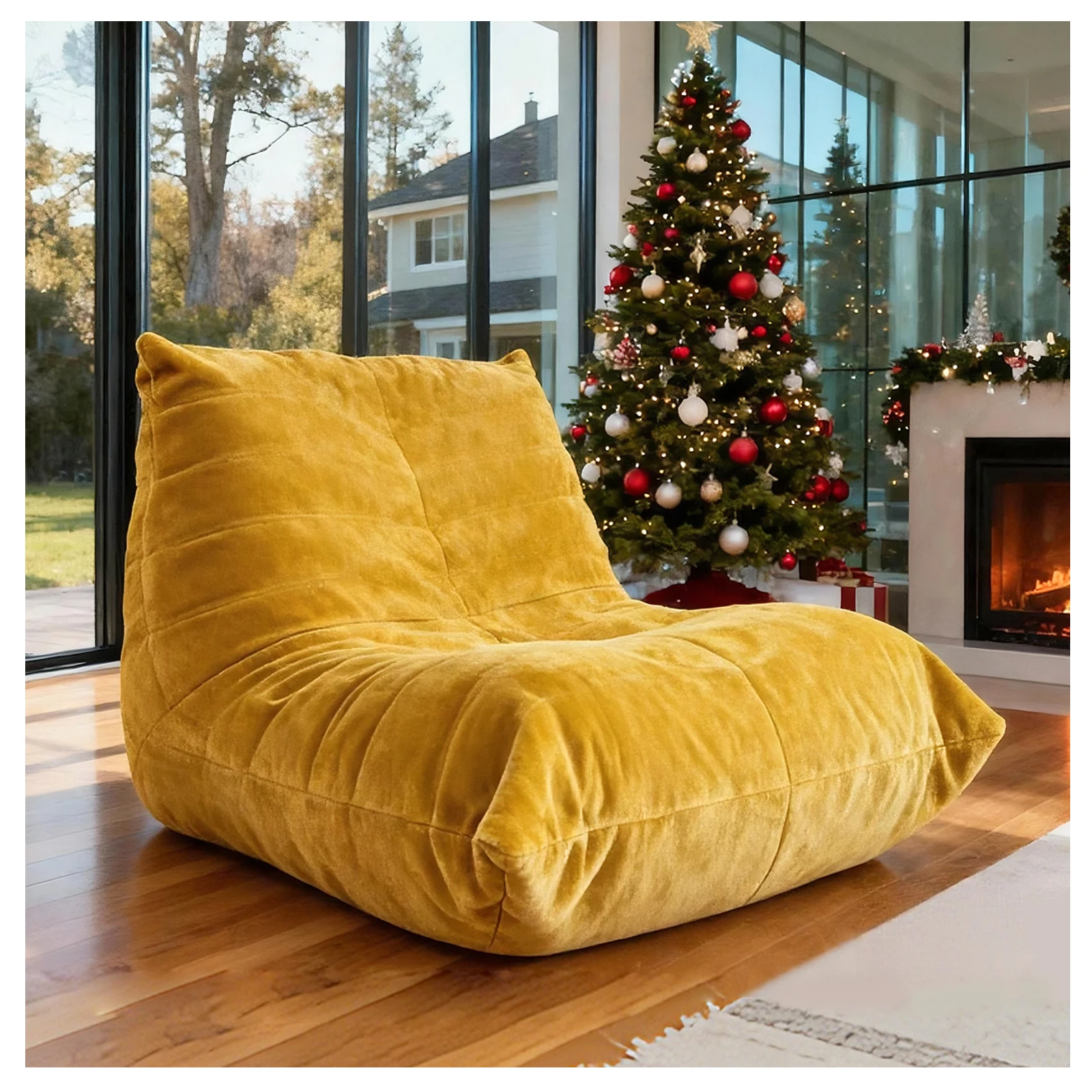 

Стулья-мешки для взрослых, желтый диван-мешок с мягкой водонепроницаемой тканью для гостиной, квартир, уголок для чтения,