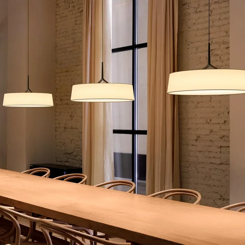

Nordic Round White fabric chandelier Design Hardware Home interior lighting lustre Ceiling for living room Decoration