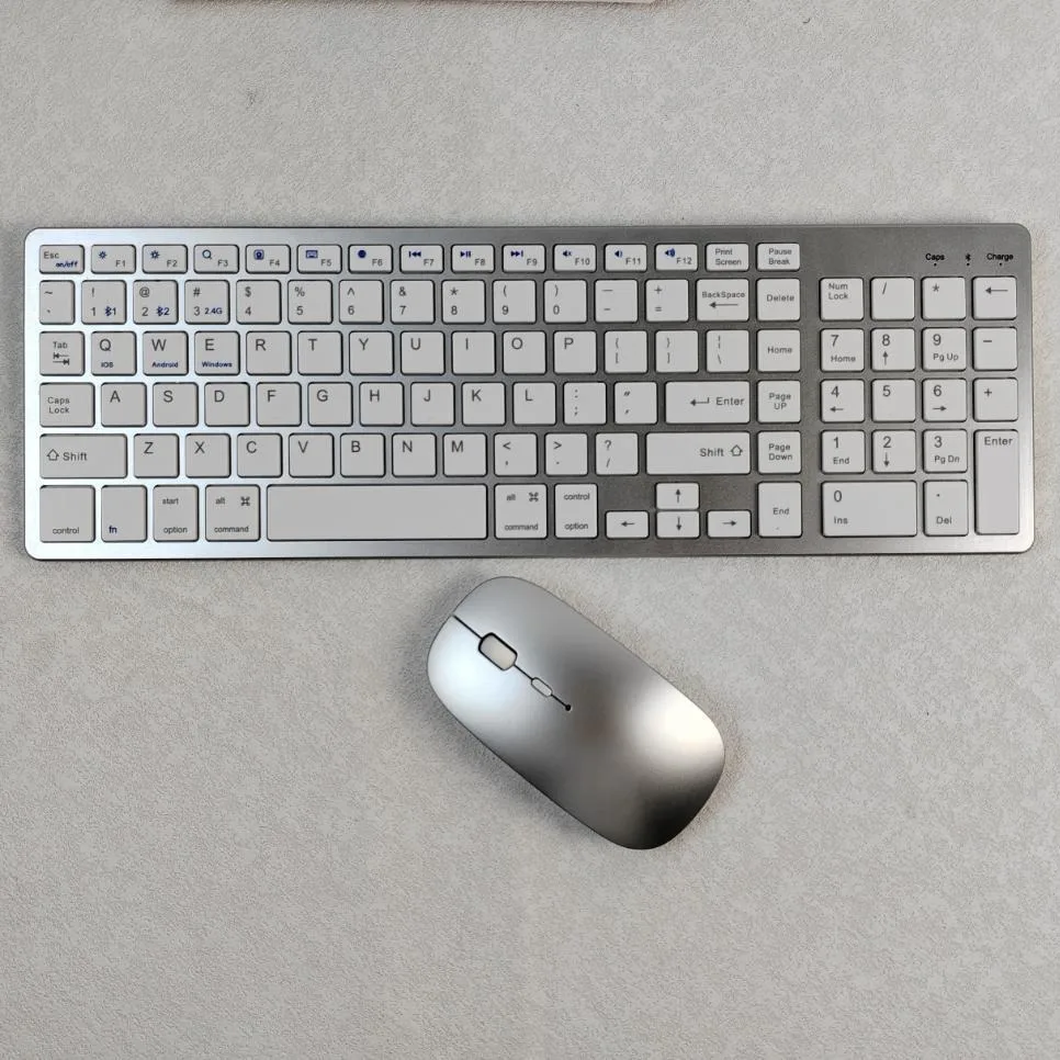 

Ultra Slim Wireless Bluetooth Keyboard Tri-mode Mouse Mute ABS Rechargeable Tablet Keyboard for MacBook Office Accessories Gift