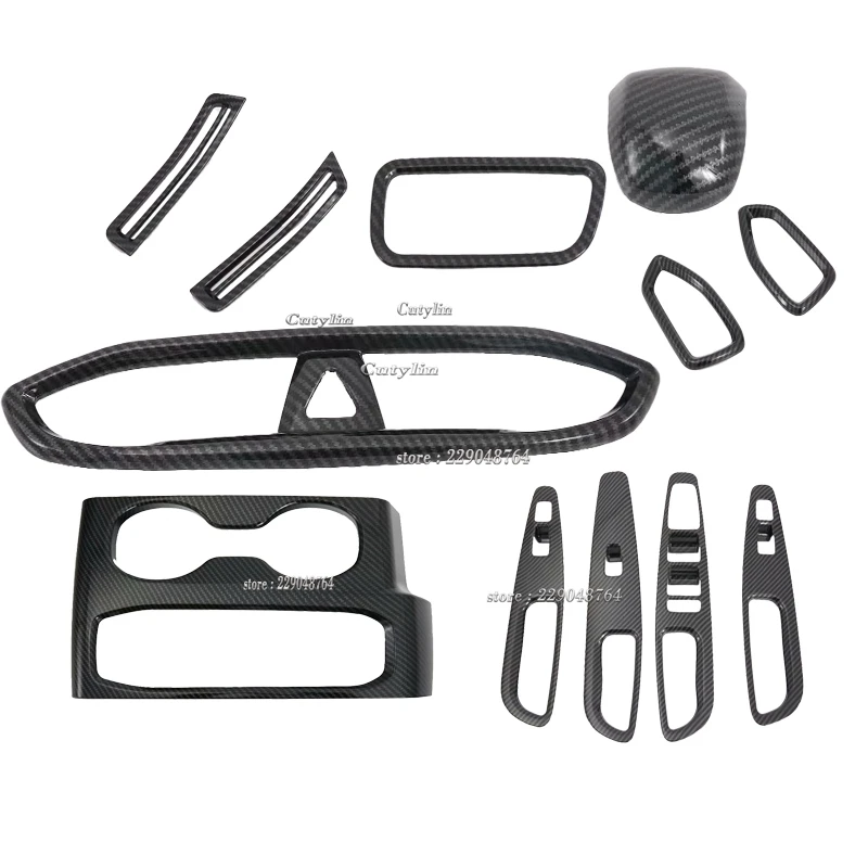 Für Hyundai Santa Fe 2019 2020 2021 Innen Zubehör ABS Carbon Faser Fenster Lift-Taste Getriebe Shift Kopf Abdeckung Trim Aufkleber