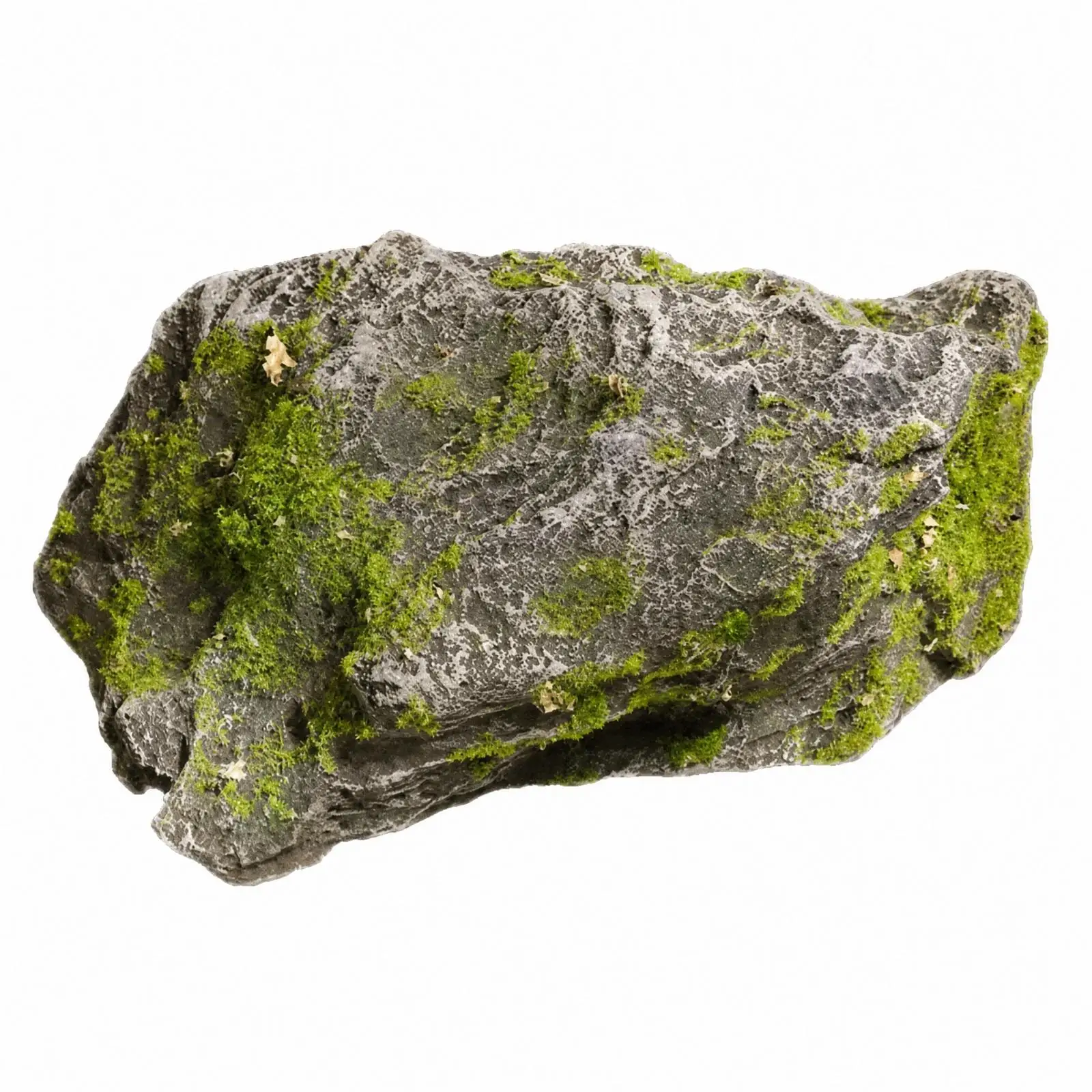 PU Foam Moss Stone Yard Sculpture Realistic Fake Boulder Decorative Rock for Garden Patio Bonsai Vivarium Interior Display Shelf