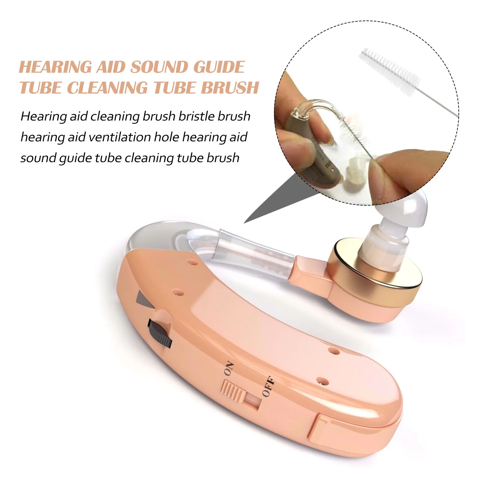 5Pcs Hearing Aid Cleaning Brush Long Reach Cleaning Rod for Hearing Amplifier Cleaner Earwax Removal Nylon Stainless Steel - view 3