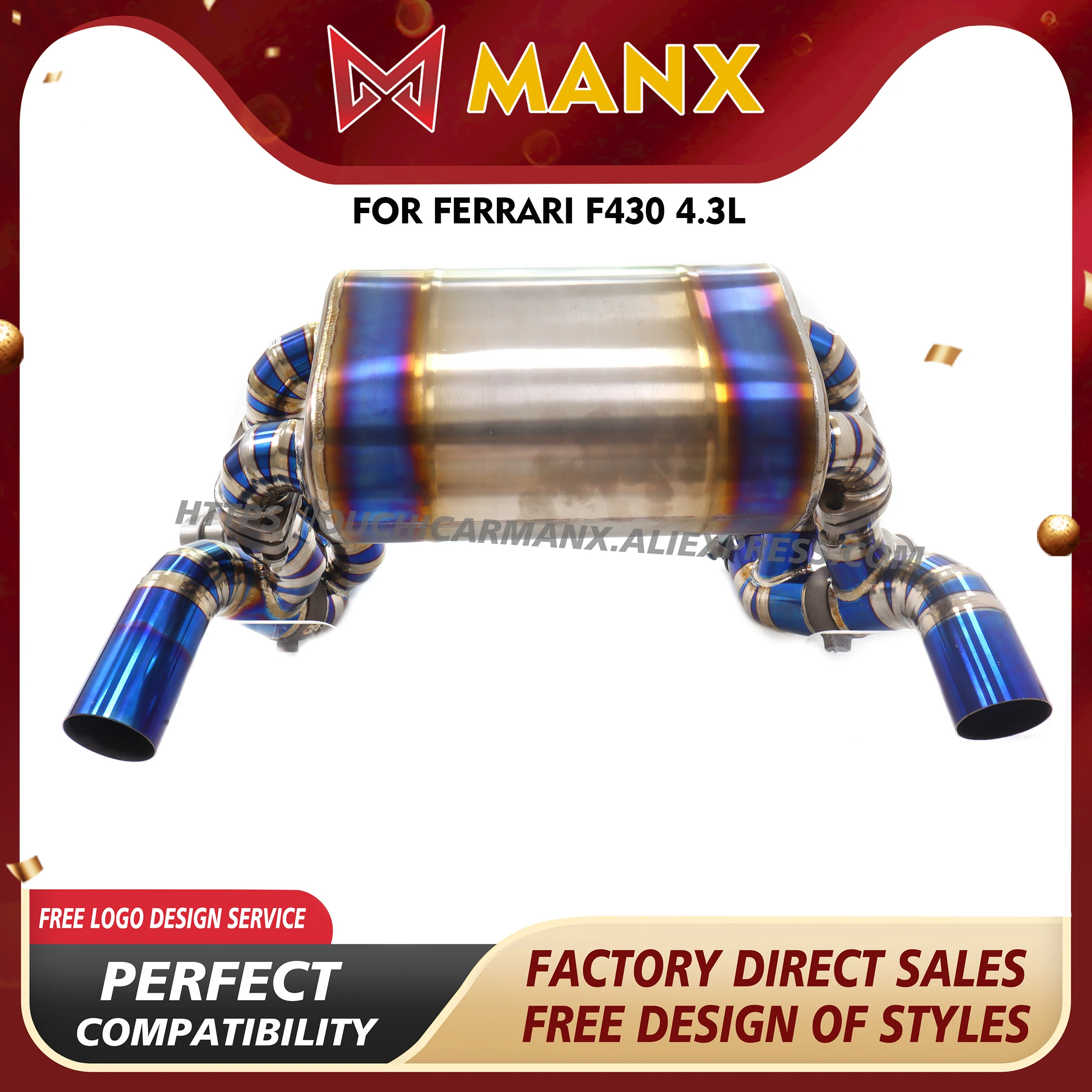 

MANX Ti for Ferrari F430 4.3L upgrade SC Catback Exhaust systems Non-destructive installation Support customization