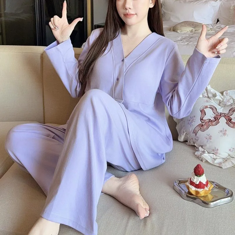 Maternity Nightgown Nursing Loungewear Spring/Autumn Summer Lightweight Nursing Gowns Breastfeeding Maternity Loungewear