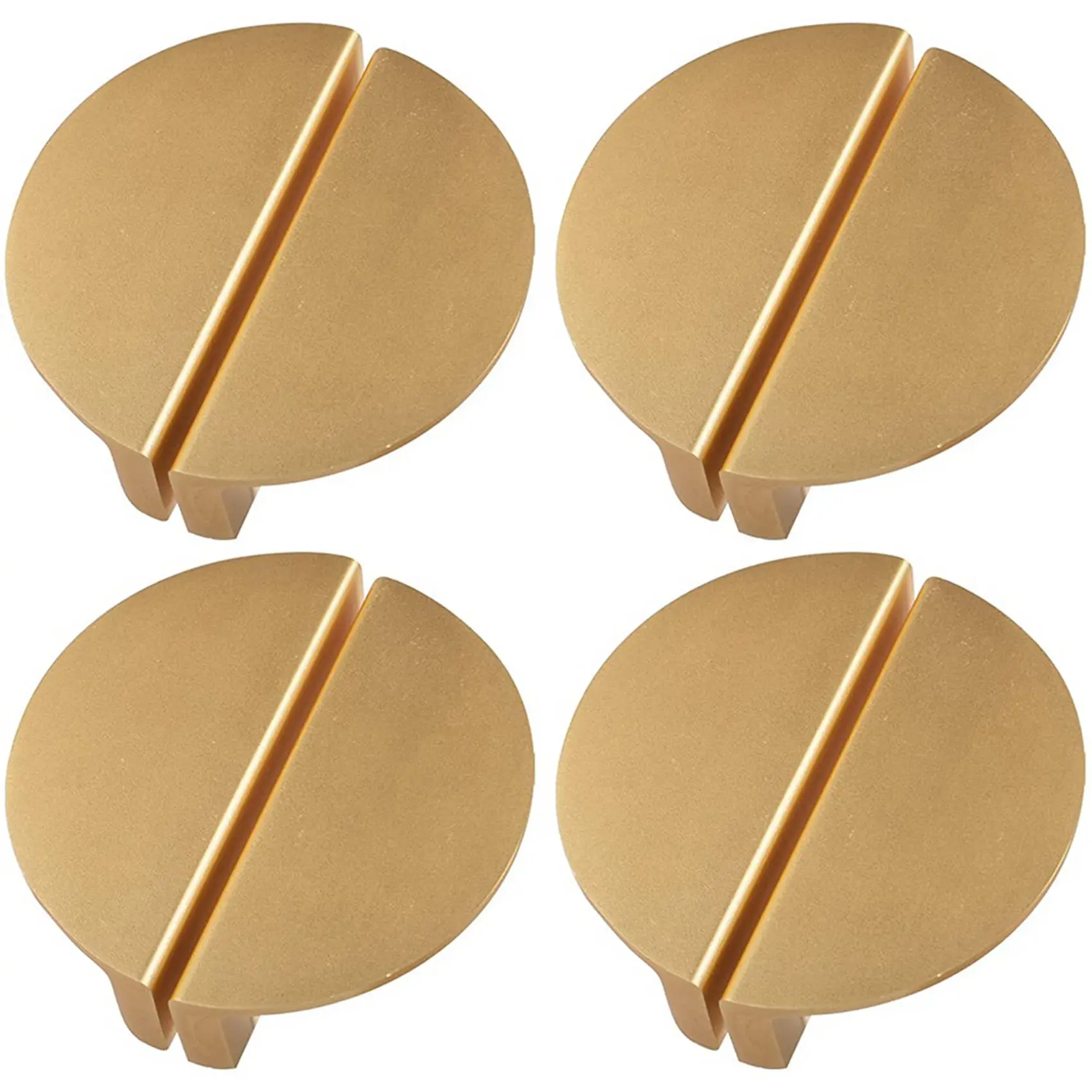 A02M-24Pack Champagne Drawer Pulls,2.5 Inch Half Moon Cabinet Drawer Pulls Kitchen Handles, Modern Cabinet Hardware Pulls