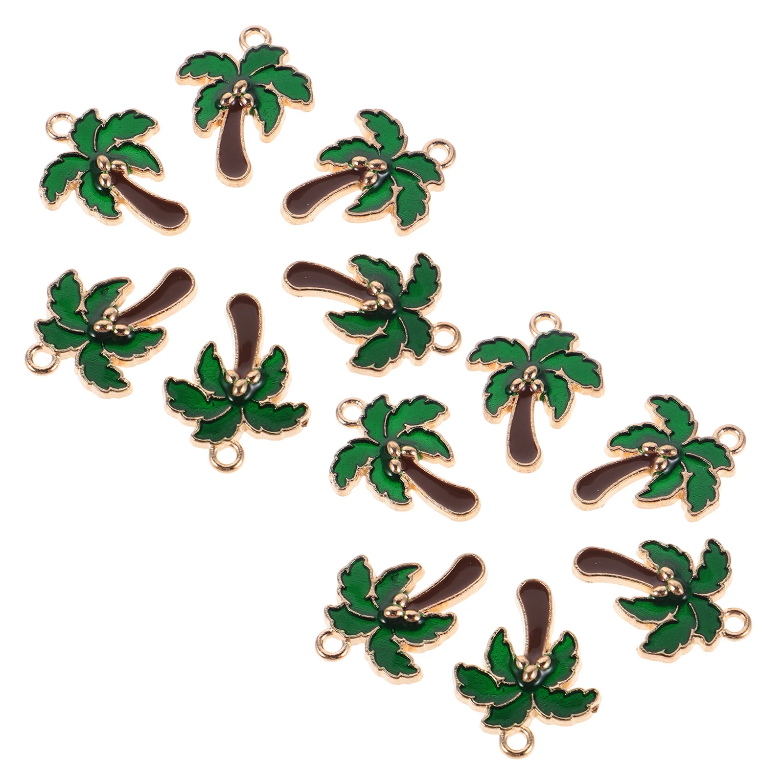 จี้โลหะผสมรูปต้นมะพร้าวเคลือบ 80 ชิ้น สำหรับทำสร้อยคอ ต่างหู สร้อยข้อมือ พวงกุญแจ เครื่องประดับสไตล์ทรอปิคอล อุปกรณ์ DIY