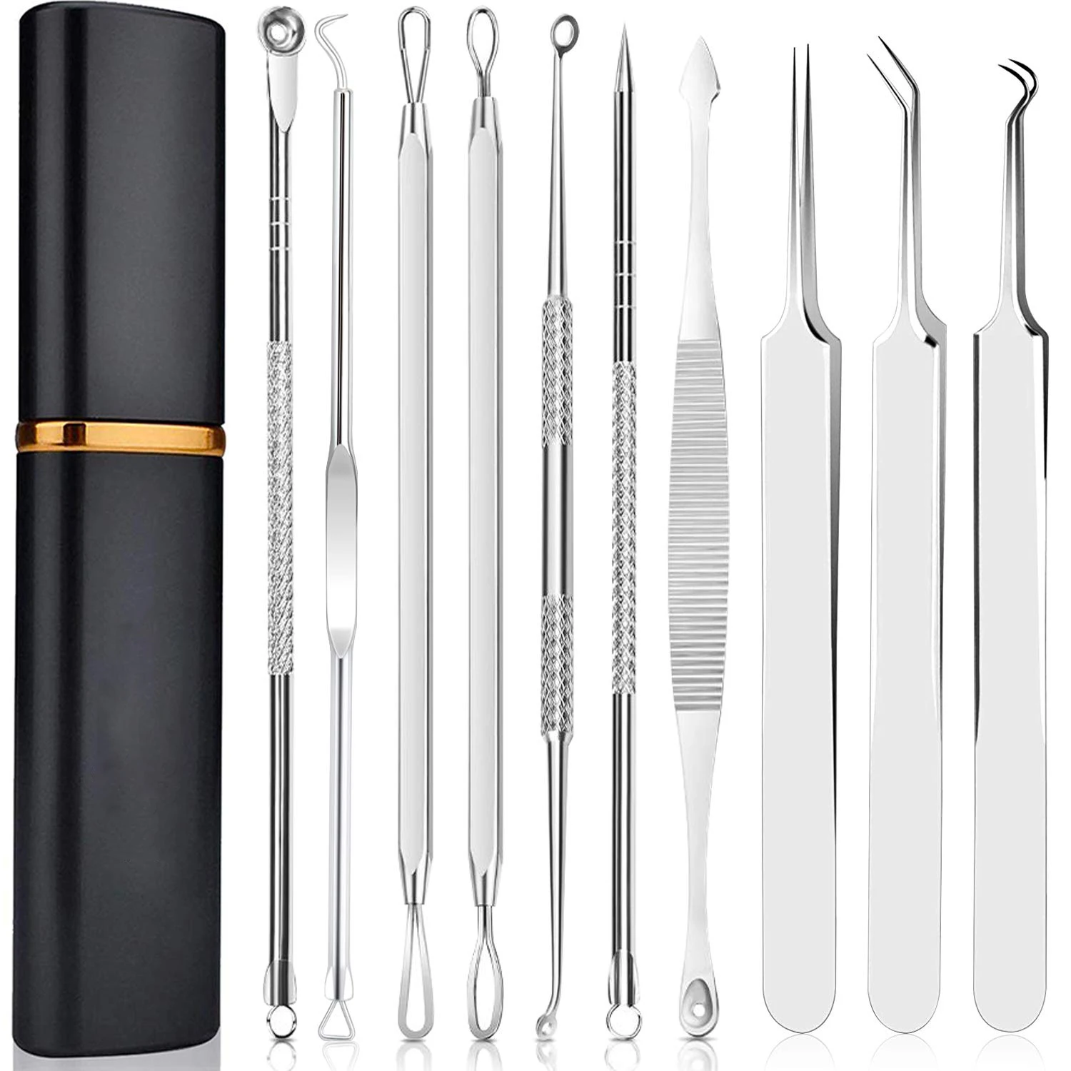 Blackhead Acne Set Beauty Needle Acne Needle Stainless Steel Four-Piece Set Pimple Needle Acne Removal Tools Beauty Health