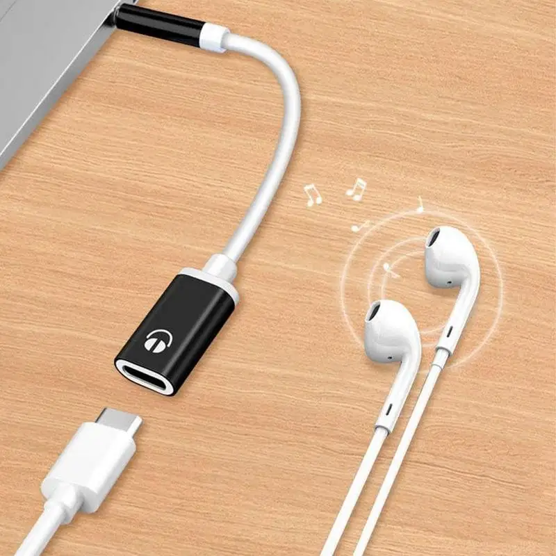 Type C To 3.5mm Headphone Car Stereo Cord Typec Female Flat Head Earphone Type-C Converter Earphone Adapter Earphone Audio