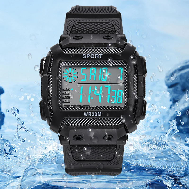 YIKAZE Y11 Men\'s Sports Watches Waterproof Outdoor Digital Men\'s Watches LED Alarm Clock Electronic watches for man Student kids