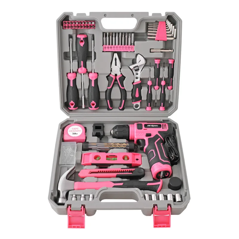 

133 pieces 8V lithium battery drill electric screwdriver set multi-functional home pistol drill toolbox