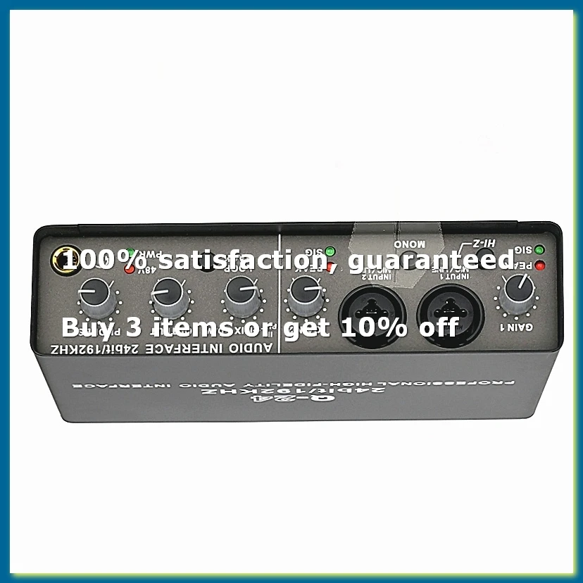●Professional 24Bit 192KHz Audio Interface 2 Input Sound Card for Electric Guitar Loopback External Studio PC Recording-ABFB