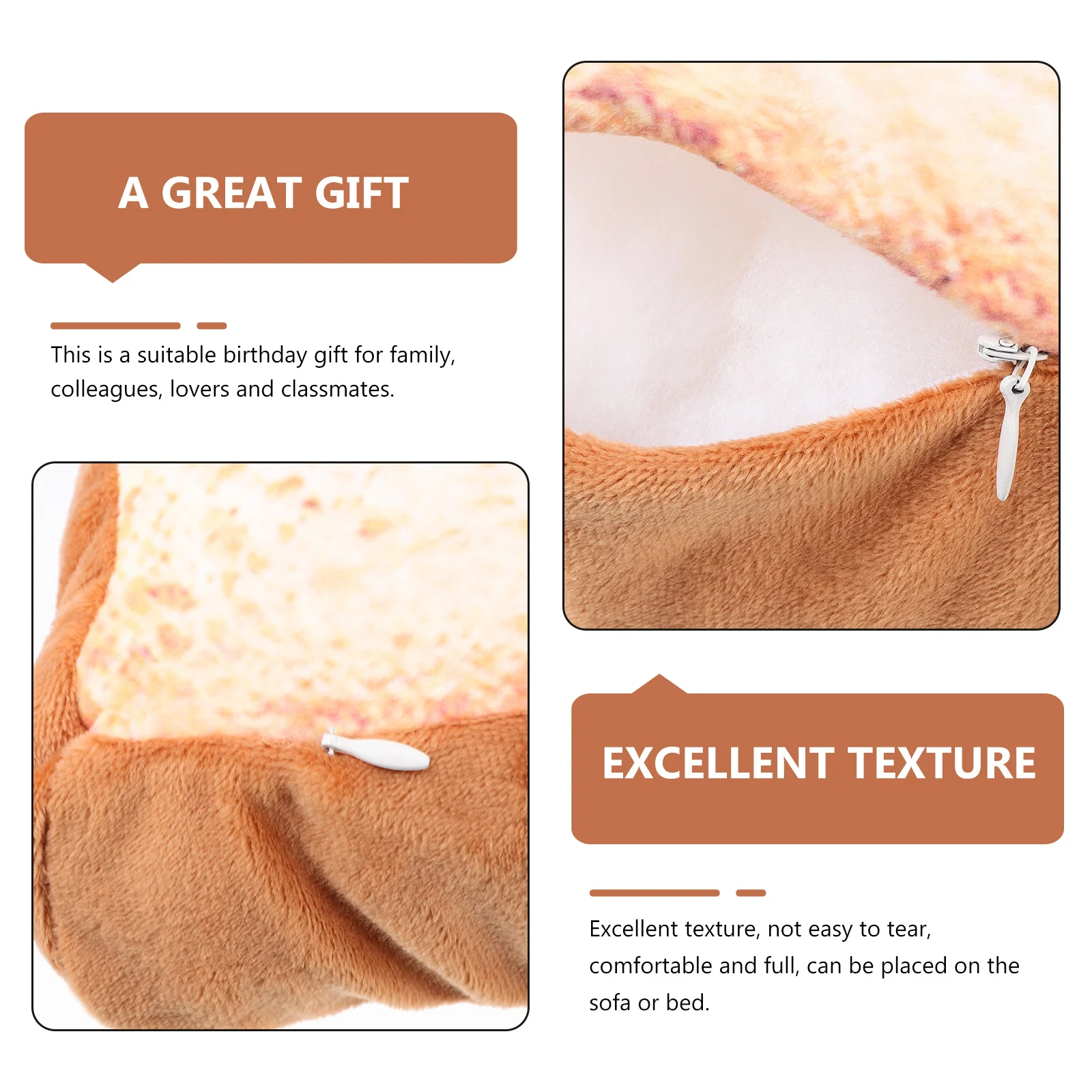 

Bread Pillow Seat Cushion Stuffed Throw Mat Toast Chair Cushion Soft Comfortable Home Office School Decor Throw Pillow