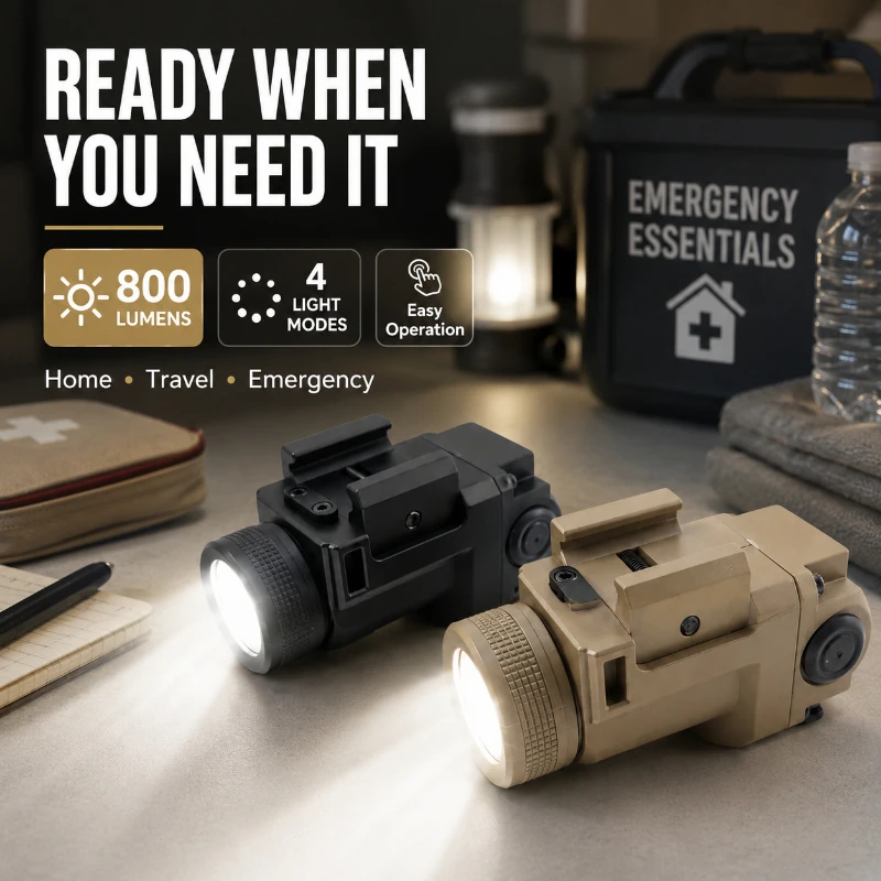 Durable Housing Mini Mounted Flashlight Multi Brightness Setting Portable Torch With Strobe Mode For Outside Use
