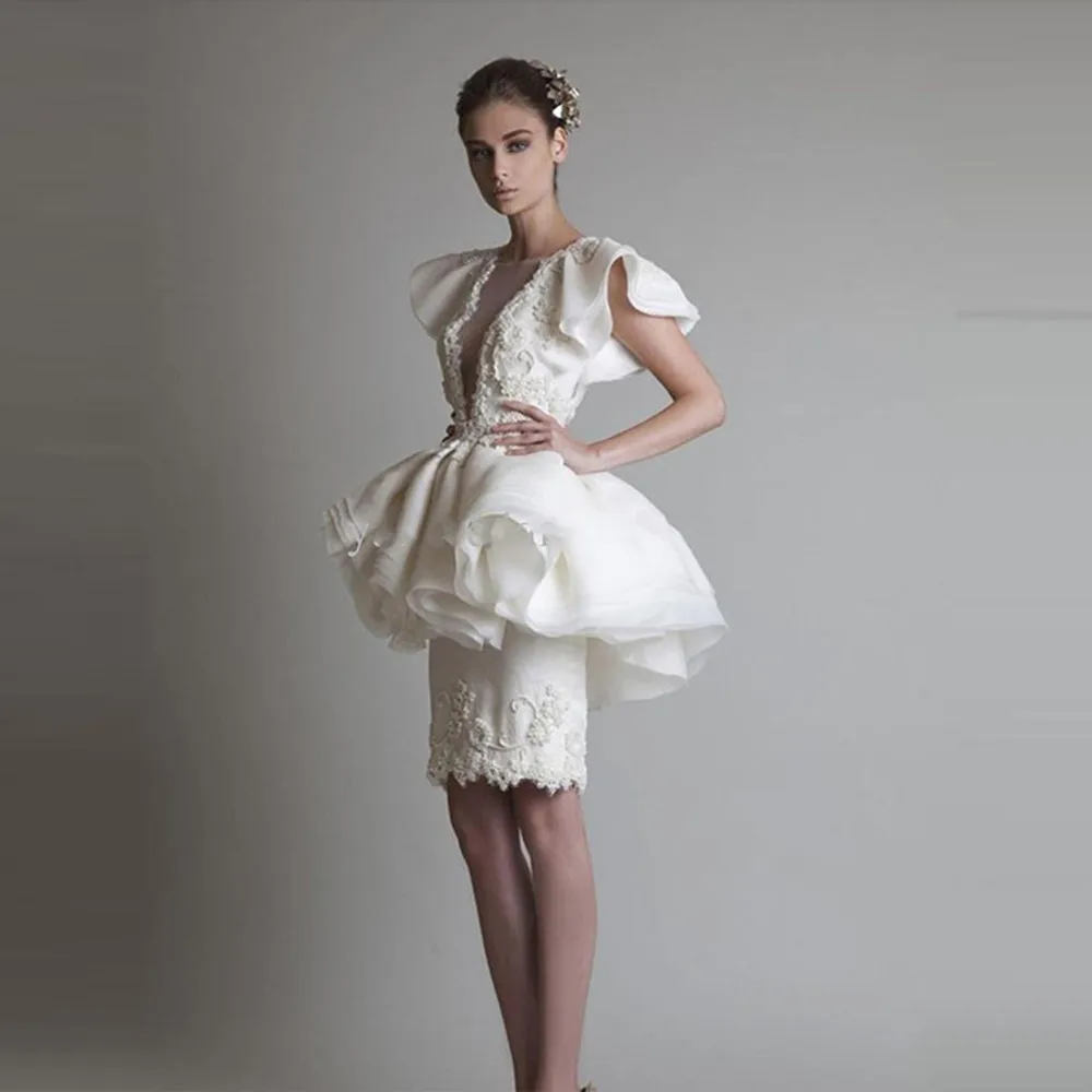 Hai Miếng Xem Qua Trên Áo Ngực & Lưng Thủy Thủ Đoàn Nữ Tay Ngắn Homecoming Áo Đầm Cúp Homecoming Dress1