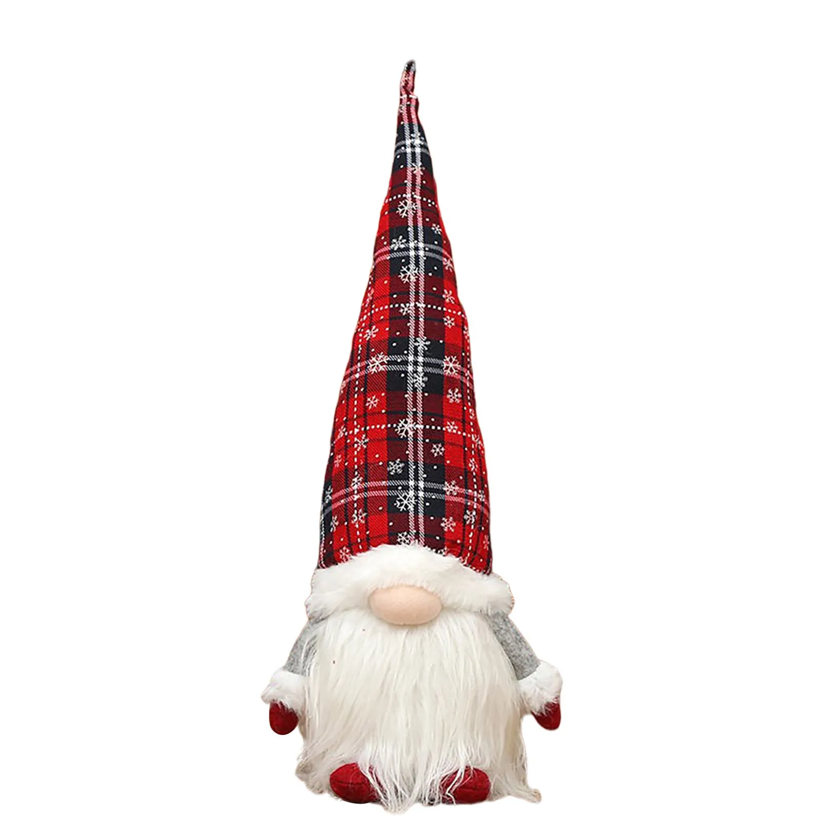 Plaid Hat Gnome Doll Decoration Christmas Decor Soft Long Beard Faceless Santa Toy Holiday Gift Figure Home Ornament For Xmas T1