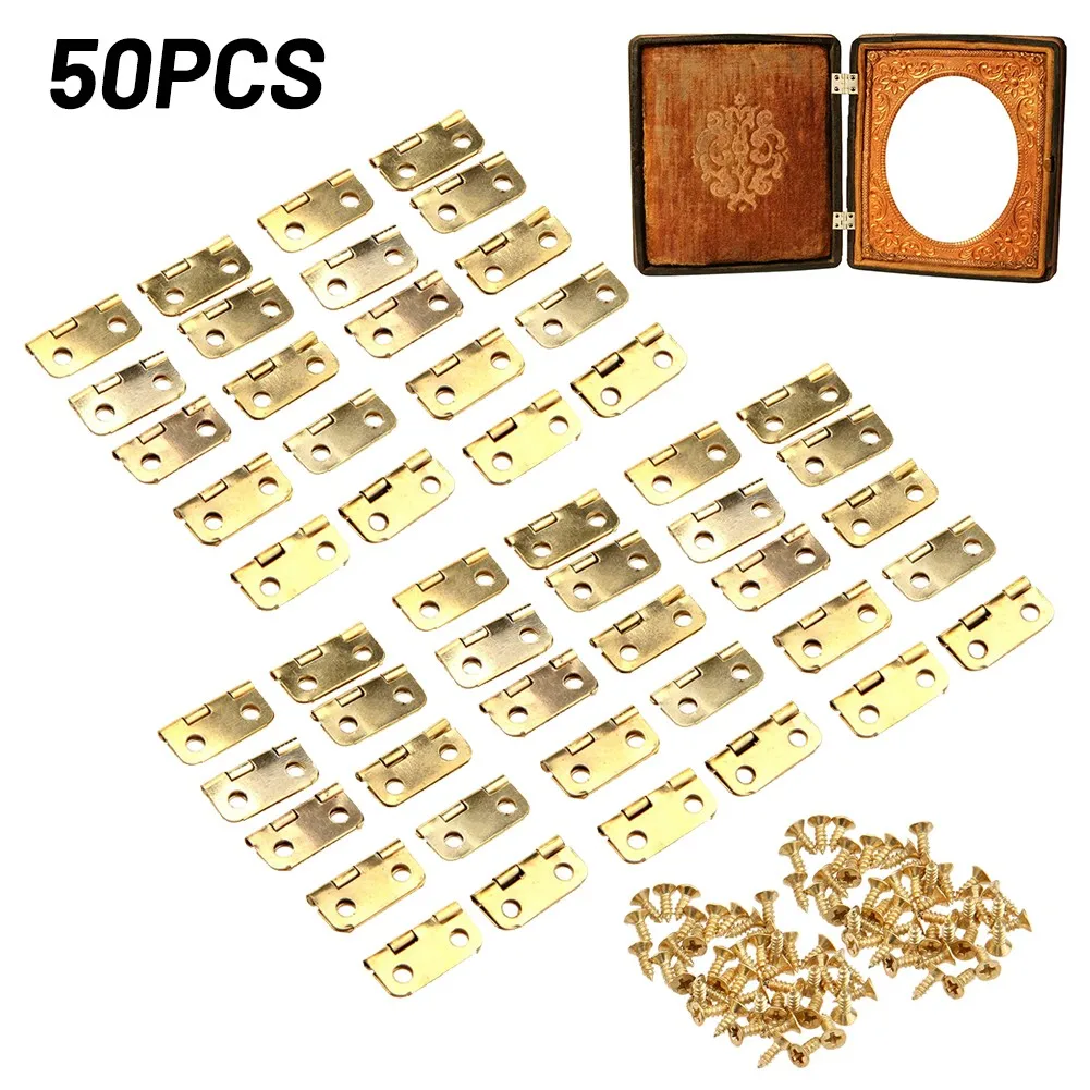 High Strength DIY Hinge Hinges 50pcs 50x Cabinet Hinges Craft DIY Door Hinge Hinge Jewelry Box High Strength DIY