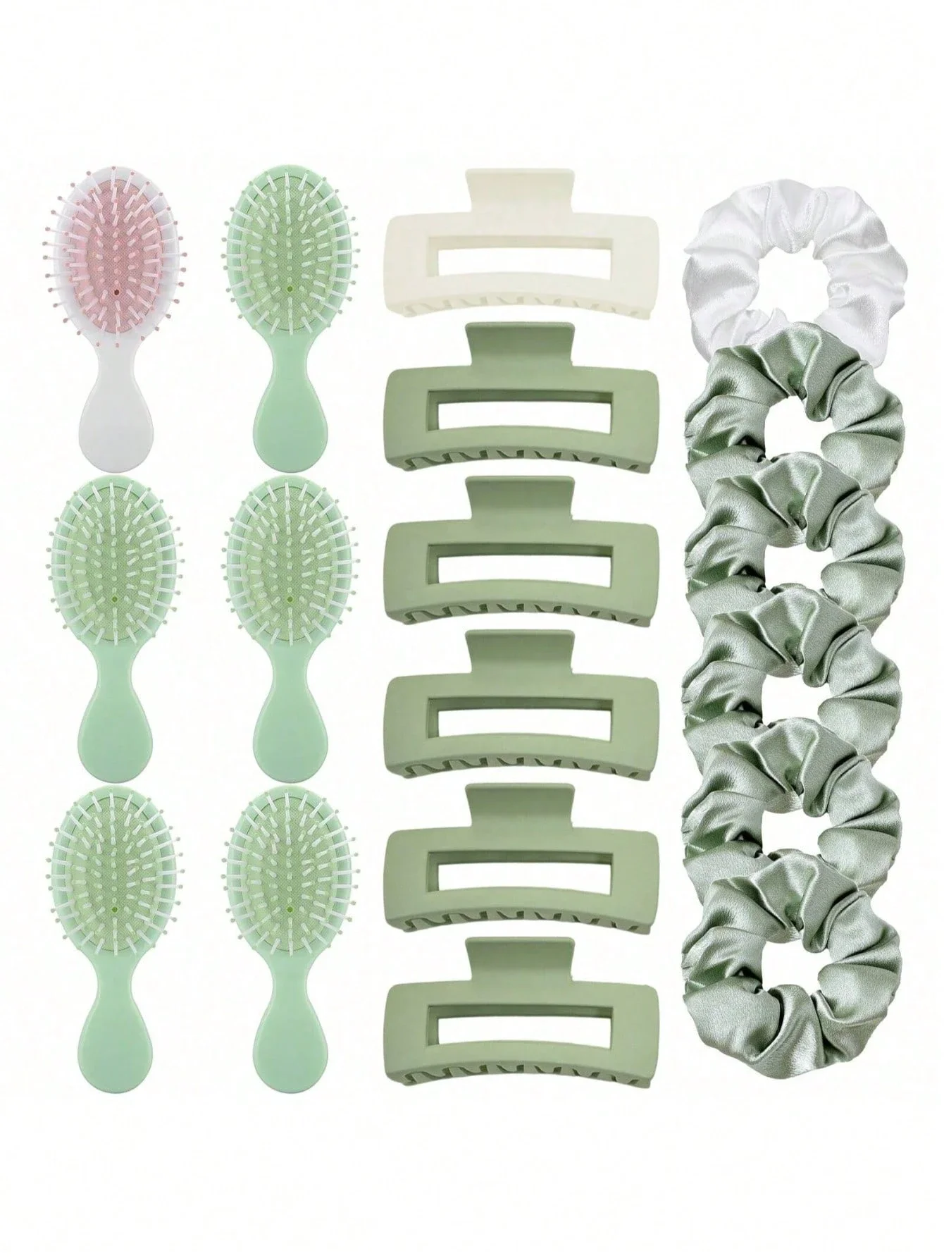 

18pcs/Set Bridesmaid Proposal Gift, 6pcs Hair Scrunchies, 6pcs Square Hair Clips, 6pcs Hair Brushes, Macaron Color Hair